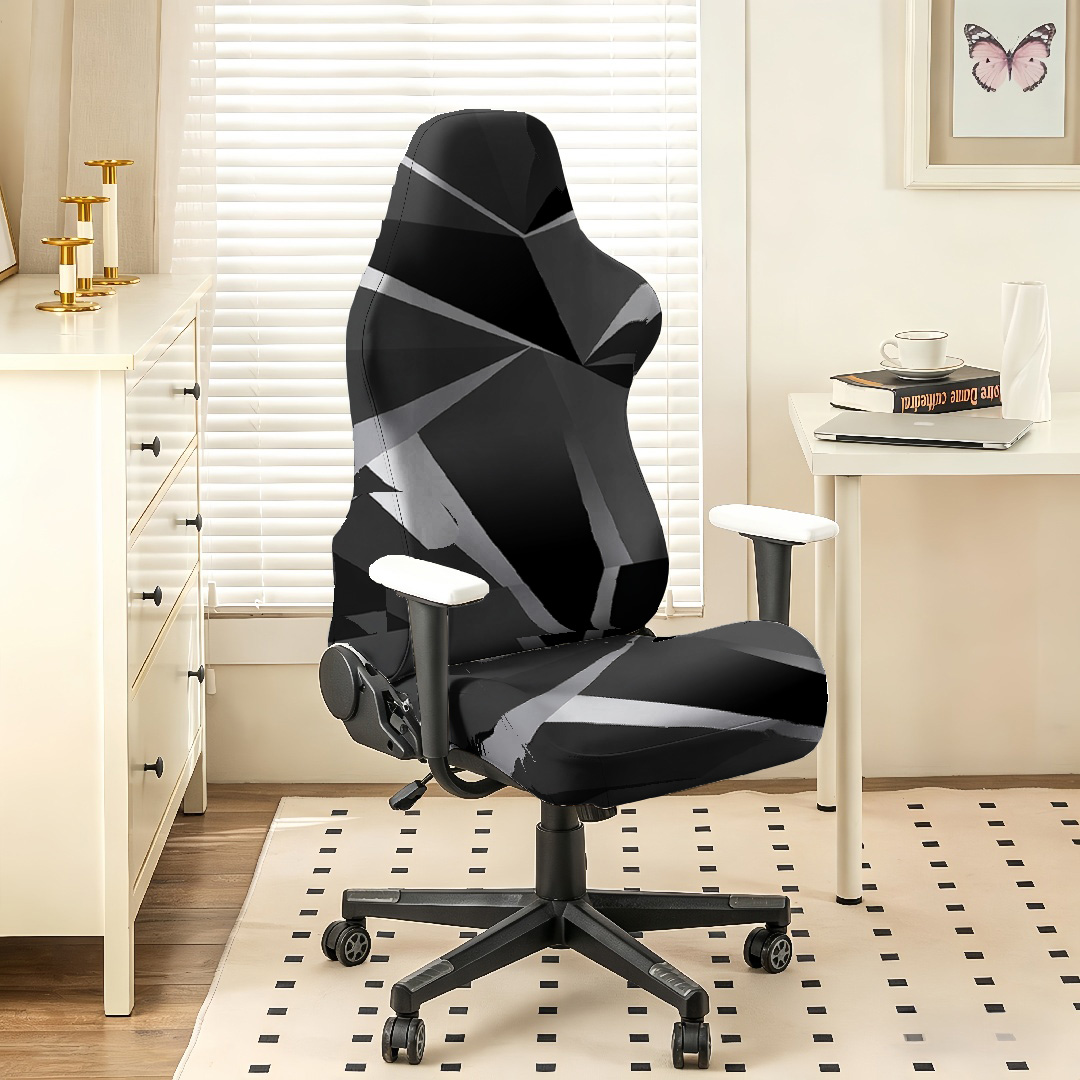 블랙 그레이 기하학적 게이밍 의자 커버, 게이머 및 사 - Esports Gaming Chair 리뷰 및 가격
